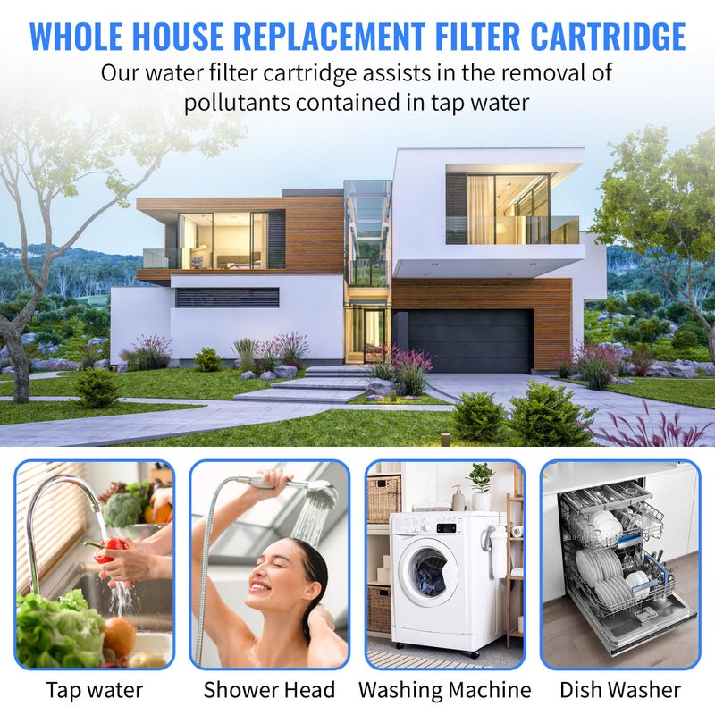 CFS â€“ 1 Pack Sediment Water Filter Cartridge with O-Ring Compatible with 10" Pelican Water Replacement & PC-100 EZ Models â€“ Removes Bad Taste â€“ Whole House Replacement Filter Cartridge â€“ 5 Micron - Image 4